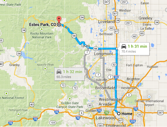 Directions for Denver to Show-Showing in Estes Park