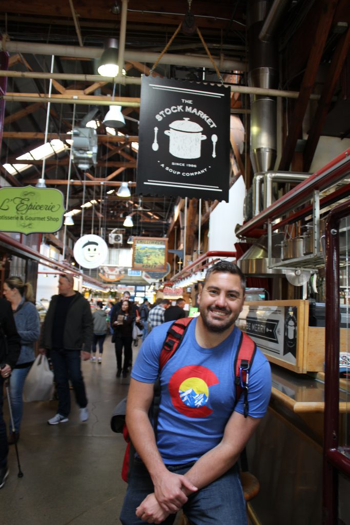 Brendan at Granville Market on the Vancouver City Tour