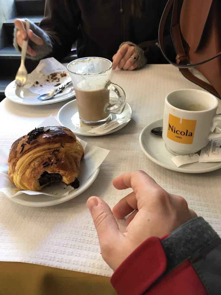 Pastries and cappuccinos