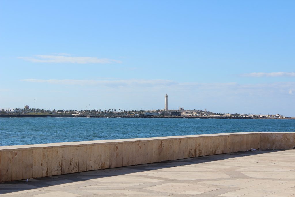 View of the Casablanca corniche from across the bay