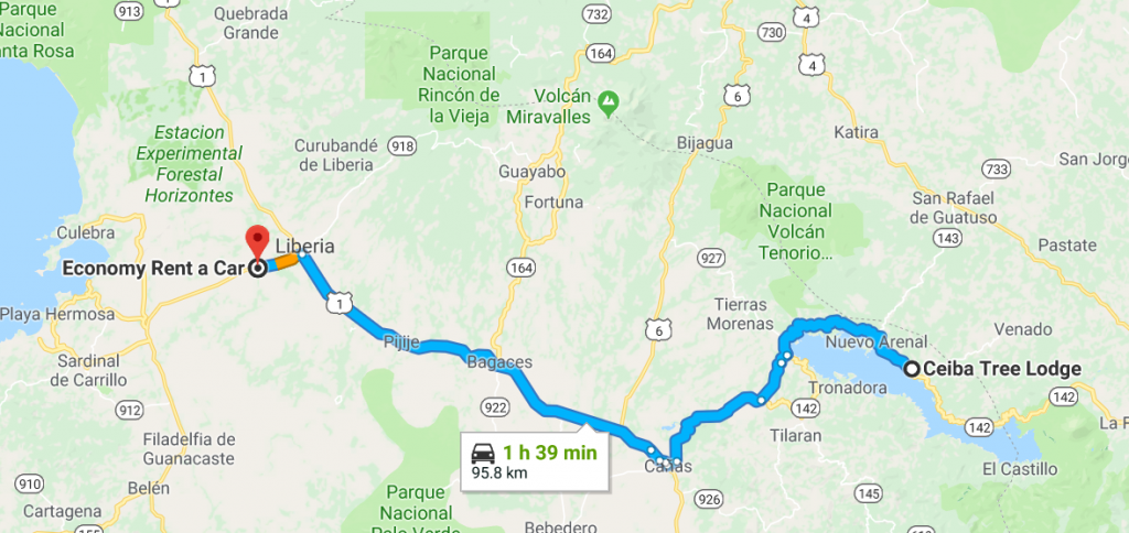 Route to Nuevo Arenal