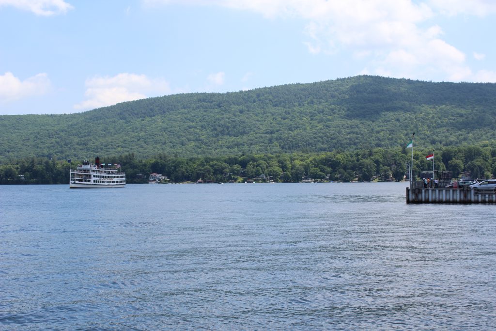 Lake George with a steamboat